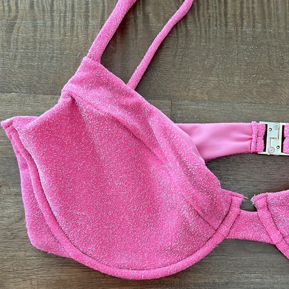Juillet Lulu Shine Bikini Top Underwire Aurora Pink Shimmer Nwt — image 6 of 8